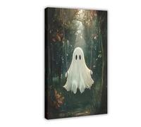 XVHOGAS Poster su tela, motivo: fantasma su un'altalena retrò, decorazione per camera da letto, ufficio, camera da letto, regalo, 50 x 75 cm