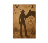 XVHOGAS Stampa artistica da parete su tela, motivo cowboy del deserto occidentale, stile retrò, con immagine di un cavallo che guida l'ombra, decorazione artistica da parete per soggiorno e camera da