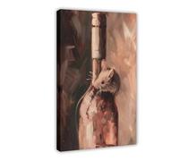 XVHOGAS Stampa artistica decorativa da cucina, con topo che ruba alcol. Poster su tela, decorazione per camera da letto, ufficio, camera da letto, regalo, 40 x 60 cm