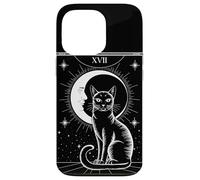 XVII The Moon Carta Tarocchi Gatto Luna Mistico Astrologia Custodia per iPhone 13 Pro