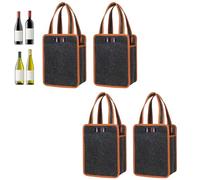 Xvilmaun 4 Pezzi Borsa Portabottiglie Per Vino 6 Bottiglie