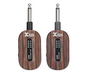 Xvive - A58-ROSEWOOD Sistema Wireless Digitale per Chitarra Elettrica Acustica e Basso, Fino a 5 Ore di Autonomia, Custodia e Doppio Cavo USB Inclusi, Jack Snodati - palissandro