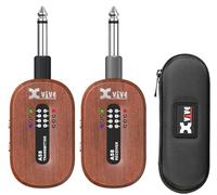 Xvive A58 - Sistema wireless per chitarra, 5,8 G, set con trasmettitore e ricevitore per chitarra con pickup attivo o passivo (mogano)