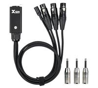 XVIVE PX-B - Snake a 3 Canali, Cavo Ethernet Splitter Cat 5 per Mixer Audio con Ingresso di Alimentazione 5V/2A - 3 Ingressi XRL e 3 Adattatori XLR Bilanciati a TS Sbilanciati da 1/4" - Ethernet Cable