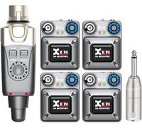 Xvive U4R4 Wireless in-Ear Monitor System 1 trasmettitore e 4 ricevitore Beltpack IEM personale per lo studio, prove di gruppo, performance dal vivo, registrazione con telecamera
