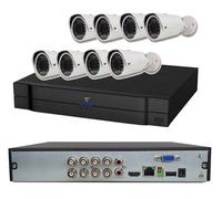XVR 8 Canali 8 + 2 IP ed 8 Telecamere Bullet HD 3.6 mm Kit Professionale
