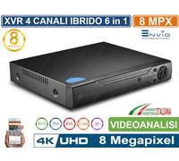 XVR DVR 6in1 AHD CVI TVI CVBS XVI IP 4CH CANALI 8 MPX CLOUD P2P UTC VIDEOANALISI