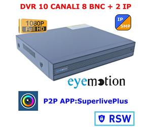 Xvr Videosorvegianza 8 Canali e 2 IP 5 MP Cloud Analisi Video Invio Email Push