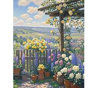 XvvwEndlessx 11CT Kit Punto Croce Prestampato Ricamo Starter Kit Un Angolo Del Giardino Dove Soffia La Brezza DIY Decorazione Domestica Set Da Ricamo Per Principianti, Adulti E Bambini 40×50Cm