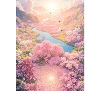 XvvwEndlessx 11CT Kit Punto Croce Prestampato Ricamo Starter Kit Un Magnifico Mare Di Fiori Primaverili 1 DIY Decorazione Domestica Set Da Ricamo Per Principianti, Adulti E Bambini 40×50Cm
