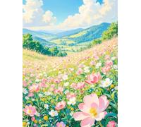 XvvwEndlessx 11CT Kit Punto Croce Prestampato Ricamo Starter Kit Un Magnifico Mare Di Fiori Primaverili 4 DIY Decorazione Domestica Set Da Ricamo Per Principianti, Adulti E Bambini 40×50Cm