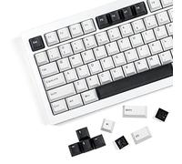 XVX - Set di 168 copritasti a forma di fiocco, stile minimalista nero su bianco, set di keycap personalizzati in PBT, con profilo Cherry per tastiera meccanica Cherry Gateron MX Switches