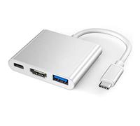 XVZ Adattatore USB C a HDMI, hub 3 in 1 4K con porta USB 3.0, convertitore digitale HDMI compatibile per Nintendo switch/MacBook/Chromebook Pixel/Dell XPS13/Samsung Galaxy (argento)