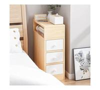 XwBaiW Fine Letto Comodino Scanalato Comodini Con Cassetti Con Archiviazione Aperta for Camera Da Letto Soggiorno Ufficio Piccoli Spazi Divano(Wood,25cm W 3 Tier)