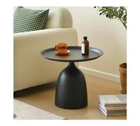 XwBaiW Rotonda Sottile Vita Circolare Fine Lato Bere Divano Tavolo Caffè Tè Comodini Struttura In Metallo for Il Soggiorno, Camera Da Letto(Nero,40 * 42)