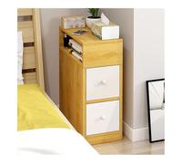 XwBaiW Tavolino Da Notte Fine Comodino Scanalato Comodini Con Stoccaggio Aperto Design A Profilo Curvo for Camera Da Letto Soggiorno Ufficio(Wood,30cm W 2 Tier)