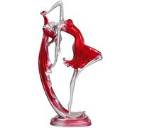 XWBLDBDFC Statue, statue, statue, ballerina, elegante, figura di bellezza, miniature, artigianato in resina, per soggiorno, camera da letto, libreria, scrivania, decorazione domestica, rosso e rosso