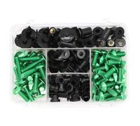XWDPDNHHD Kit bulloni carenatura Kit di Bulloni per Carenatura Moto, Viti di Fissaggio, Dadi E Clip per Kawasaki ZX7R ZX9R ZX10R ZX14R ZZR1400 GTR1400 Viti(Verde)