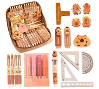 Xweptuy 1 Capybara Set Crayer Case, 9x6x2.4 Penna a matita di grandi dimensioni all'apertura all'apertura a zero con tutte le cose