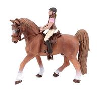 Xweptuy 2 Pezzi di Cavalli di plastica, Simulazione di Cavalli in Miniatura con Cavaliere e Sella, Mini Animali, Regali educativi creativi per Bambini