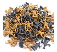 Xweptuy 200 Pezzi di soldatini Giocattolo in Scala 1:72 Mini Figurine di Cavalieri - soldatini di plastica con Spade e Action Figure di Uomini dell'Esercito Medievale per espositore (Grigio e Oro)