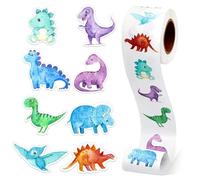 Xweptuy 500 Pezzi/Rotolo Adesivi Dinosauri, Adesivi autoadesivi Dinosauri per Bambini, Animali Impermeabili e riutilizzabili per Forniture per Feste, premi scolastici, bomboniere di Compleanno