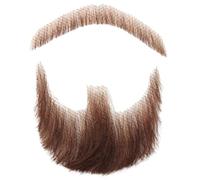 Xweptuy Barba Capelli umani Barba realistica Baffi Capelli invisibili per il viso Costume Pizzo per uomo Vestirsi Costume cosplay di Halloween Festa Marrone