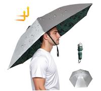 Xweptuy Cappello Ombrello Pieghevoli Mani Pieghevole per Protezione UV Cappello Ombrello per Uomini, Donne a Prova di Pioggia dimens