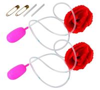 Xweptuy Fiore Che schizza Rosa Rossa 2 Set Pesce d'aprile Scherzi Fiore da Clown Che schizza Trucco d'Acqua Giocattolo Realistico Scherzo di Rosa per la Festa