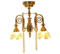 Xweptuy Mini lampadario, 1:12 Scala squisita e realistiche luci delle Bambole, lampadario a casa per Bambole a Batteria per CRA Fai