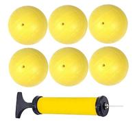 Xweptuy Mini pallavolo 6 Pezzi da 3, 5 Pollici in PVC di Colore Giallo Mini Palline da pallavolo con gonfiatore per Spiaggia, Piscina, Parco Giochi