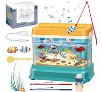 Xweptuy Serbatoio di Pesce Giocattolo 1 Set Simulazione Pesca Magnetica Giocattolo Serbatoio per Bambini interattivo con Audio e