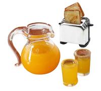 Xweptuy Set di Cucina per Bambole 1:12 Scala Le Miniature realistiche della casa delle Bambole includono tostapane e Succo d'arancia