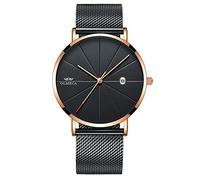XWGlory Uomo Donna Orologio Da Polso Al Quarzo Ultra Sottile Con Cinturino A Maglie Quadrante Data Orologio Casual Regalo