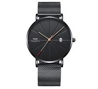 XWGlory Uomo Donna Orologio Da Polso Al Quarzo Ultra Sottile Con Cinturino A Maglie Quadrante Data Orologio Casual Regalo