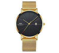 XWGlory Uomo Donna Orologio Da Polso Al Quarzo Ultra Sottile Con Cinturino A Maglie Quadrante Data Orologio Casual Regalo
