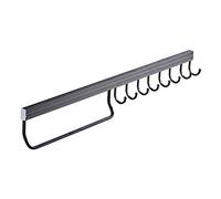 XWJOYW Gancio portasciugamani, Gancio Multifunzionale, Adatto per Cucina, Bagno, WC, Materiale in Alluminio Spaziale Nero, 15,6 Pollici, 19,6 Pollici, 23,6 Pollici