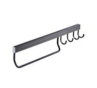 XWJOYW Gancio portasciugamani, Gancio Multifunzionale, Adatto per Cucina, Bagno, WC, Materiale in Alluminio Spaziale Nero, 15,6 Pollici, 19,6 Pollici, 23,6 Pollici