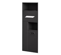 XWJOYW Porta scopino da Incasso per WC, Porta Carta igienica da Incasso, Cestino per rifiuti con mobiletto portaoggetti per Hotel e luoghi pubblici (Nero, 30x78x14 cm)