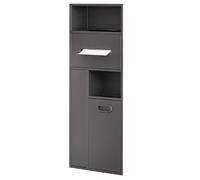 XWJOYW Porta scopino da Incasso per WC, Porta Carta igienica da Incasso, Cestino per rifiuti con mobiletto portaoggetti per Hotel e luoghi pubblici (Grigio, 30x78x14 cm)
