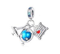 XWN Bead Charm Ciondolo Argento Sterling 925 con Cubic Zirconia Pendenti per Pandora Braccialetti, Compatibile con Braccialetti e Collane europei