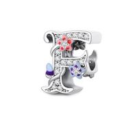 XWN Ciondolo Argento Sterling 925 Lettere con Cubic Zirconia Pendenti per Pandora Braccialetti, Compatibile con Braccialetti e Collane europei, perfetto Regali per Moglie e Ragazze