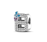 XWN Ciondolo Argento Sterling 925 Lettere con Cubic Zirconia Pendenti per Pandora Braccialetti, Compatibile con Braccialetti e Collane europei, perfetto Regali per Moglie e Ragazze