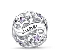 XWN Donna Bead Charm Ciondolo 12 Pietra natale Argento Sterling 925 con Cubic Zirconia Pendenti per Pandora Braccialetti, Compatibile con Braccialetti e Collane europei