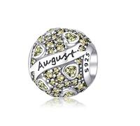 XWN Women's Birthstone Charm Pendant for Bracelet 925 Sterling Silver 12 Birthstone Charms Beads Compatible with Pandora Bracelet, Compatible with European Bracelet and Necklace for Women and Girls