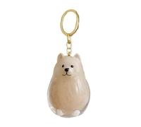 XWNGDAFEVF 3Pcs Keychain for Collecting Dog Hair Transparent Storage Cute Puppy Pendant Fur Keepsake for Pet Lover Collector Gift, M