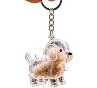 XWNGDAFEVF 3Pcs Transparent Storage Cute Puppy Pendant Fur Keepsake Keychain for Collecting Dog Hair,Pet Lover Collector Gift -Together Forever(3pcs, B)
