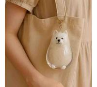 XWNGDAFEVF 3Pcs Transparent Storage Cute Puppy Pendant Fur Keepsake Keychain for Collecting Dog Hair,Pet Lover Collector Gift -Together Forever(3pcs, R)