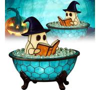 XWNGDAFEVF Halloween Lampada da Bagno a Bolla Fantasma Ghost-Theme Accento Vasca da Bagno Lampada Carino Luce Notturna a LED Regalo per Halloween Festa, 1Pack
