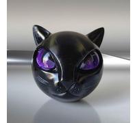 XWNGDAFEVF Luxury Black Cat Stone Elegant Sculpture Hand-Carved Crystals And Healing Stones Carved Cat Statue Home Anniversary Decoration Cool Gifts for Cats Lovers, Purple